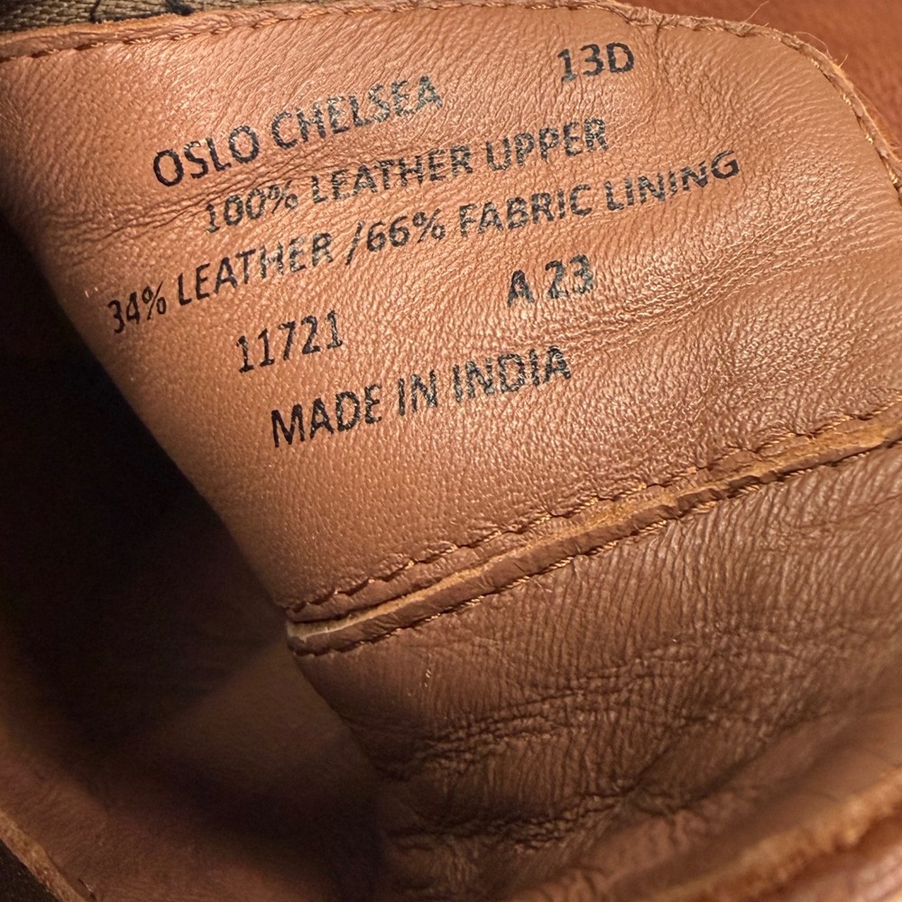 Polo Ralph Lauren Mens Size 13 Oslo Chelsea Boots Brown Leather Lug Sole New - Picture 5 of 8